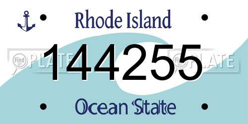 144255 Rhode Island License Plate