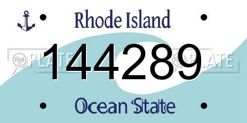 144289 Rhode Island License Plate