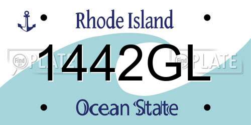 1442GL Rhode Island License Plate