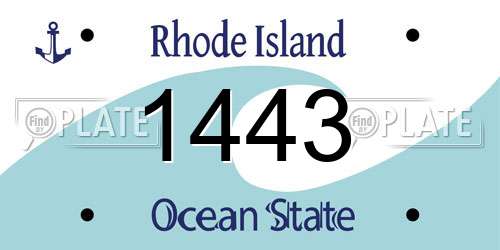 1443 Rhode Island License Plate