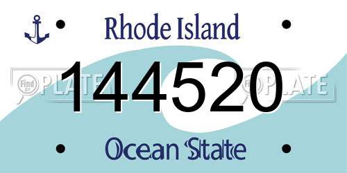 144520 Rhode Island License Plate