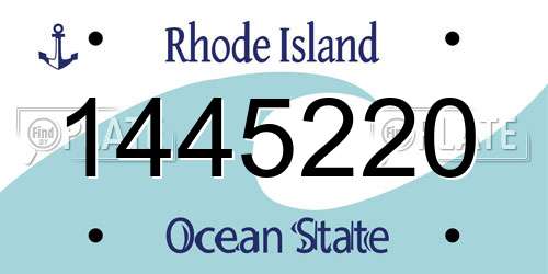 1445220 Rhode Island License Plate