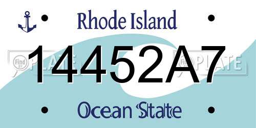 14452A7 Rhode Island License Plate