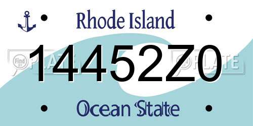 14452Z0 Rhode Island License Plate