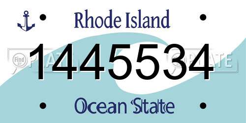 1445534 Rhode Island License Plate