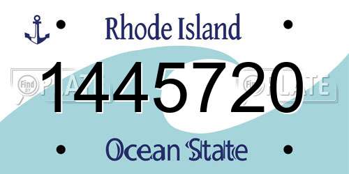 1445720 Rhode Island License Plate
