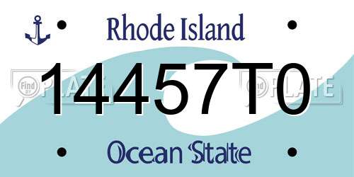 14457T0 Rhode Island License Plate