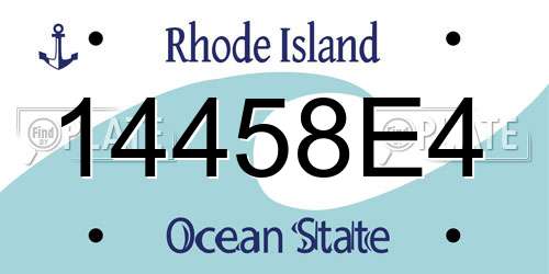 14458E4 Rhode Island License Plate