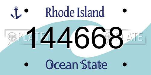 144668 Rhode Island License Plate