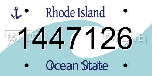 1447126 Rhode Island License Plate