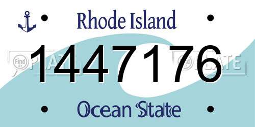 1447176 Rhode Island License Plate