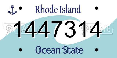 1447314 Rhode Island License Plate