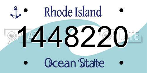 1448220 Rhode Island License Plate