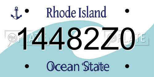 14482Z0 Rhode Island License Plate