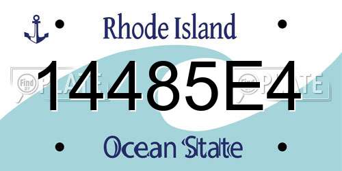 14485E4 Rhode Island License Plate