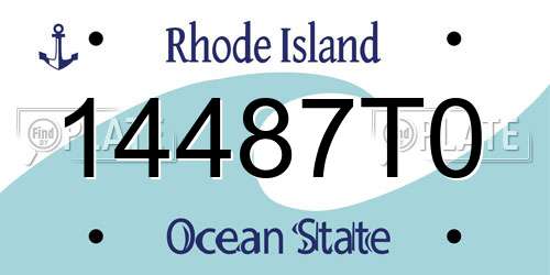 14487T0 Rhode Island License Plate