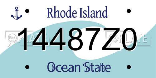 14487Z0 Rhode Island License Plate