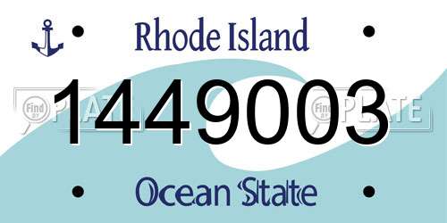 1449003 Rhode Island License Plate