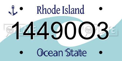 14490O3 Rhode Island License Plate