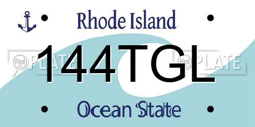 144TGL Rhode Island License Plate