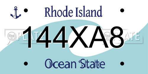 144XA8 Rhode Island License Plate