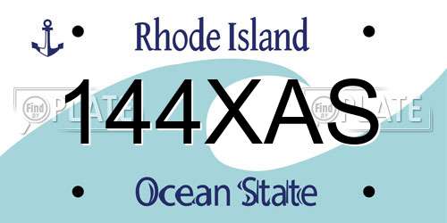 144XAS Rhode Island License Plate