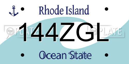 144ZGL Rhode Island License Plate