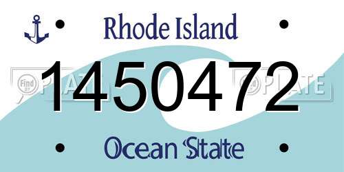 1450472 Rhode Island License Plate