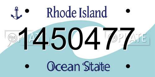 1450477 Rhode Island License Plate