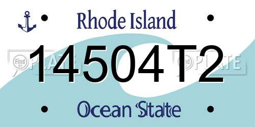 14504T2 Rhode Island License Plate