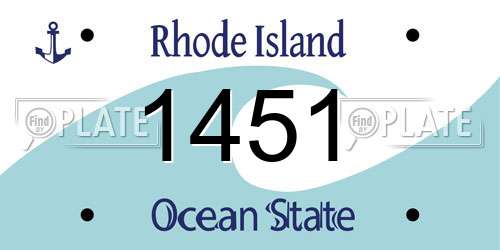 1451 Rhode Island License Plate