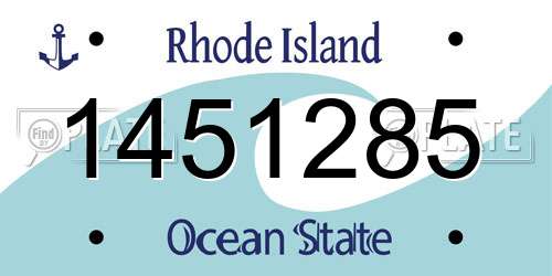 1451285 Rhode Island License Plate