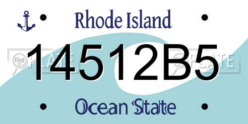 14512B5 Rhode Island License Plate