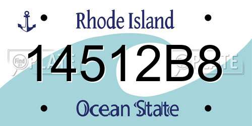 14512B8 Rhode Island License Plate