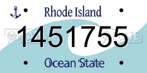 1451755 Rhode Island License Plate