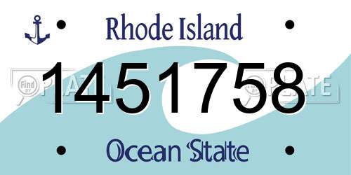 1451758 Rhode Island License Plate