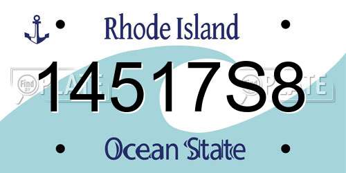 14517S8 Rhode Island License Plate