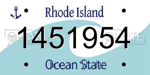 1451954 Rhode Island License Plate