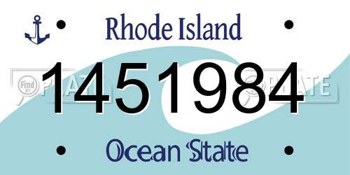 1451984 Rhode Island License Plate