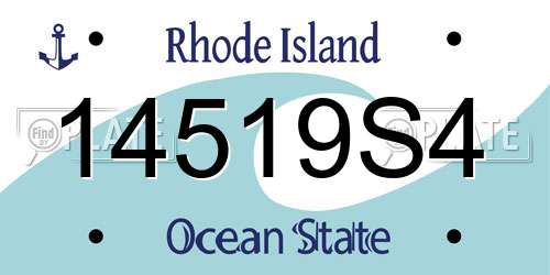 14519S4 Rhode Island License Plate