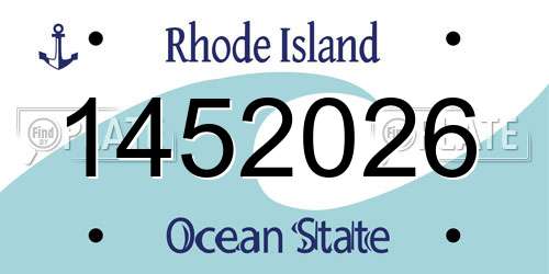 1452026 Rhode Island License Plate