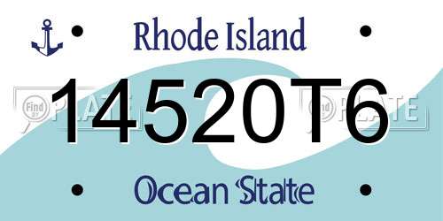 14520T6 Rhode Island License Plate
