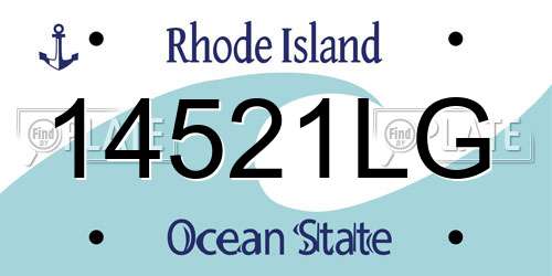 14521LG Rhode Island License Plate