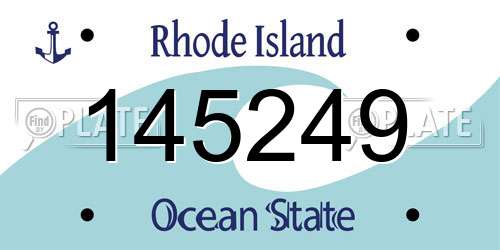 145249 Rhode Island License Plate