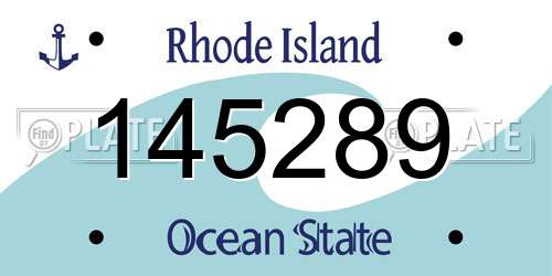 145289 Rhode Island License Plate