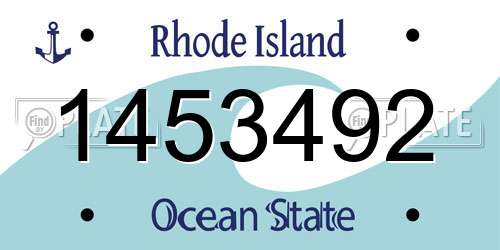 1453492 Rhode Island License Plate