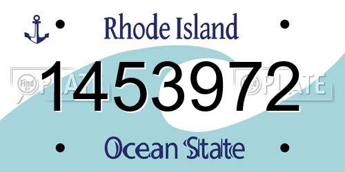 1453972 Rhode Island License Plate