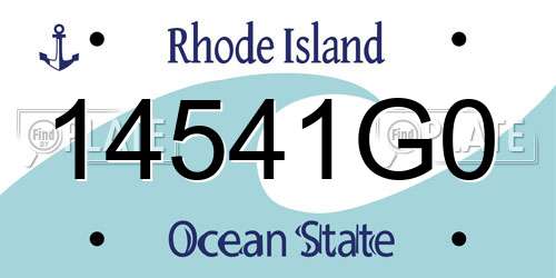 14541G0 Rhode Island License Plate