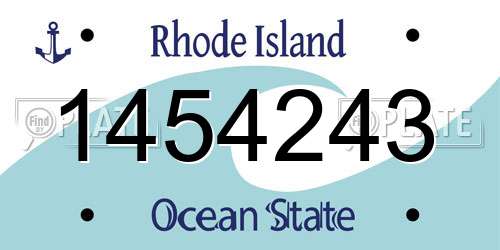 1454243 Rhode Island License Plate