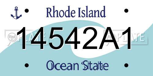 14542A1 Rhode Island License Plate